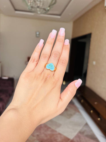 Heart Evil Eye Ring